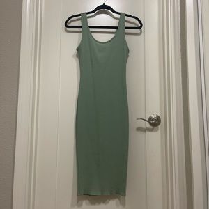 Fashion Nova Olive ribbed dress, Medium